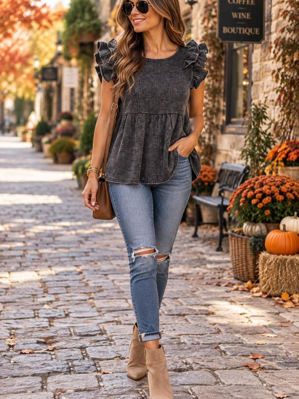 Zenana | Tiered Ruffle Top | Cotton Gauze
